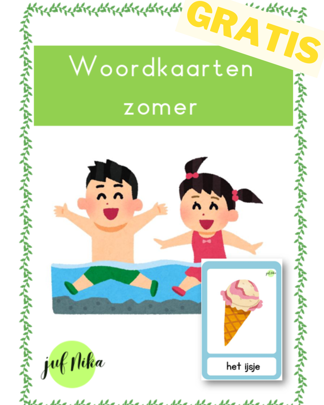 Woordkaarten zomer