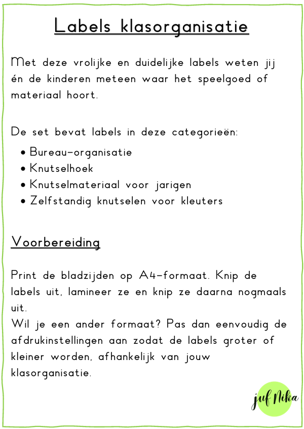 Labels klasorganisatie - Afbeelding 2
