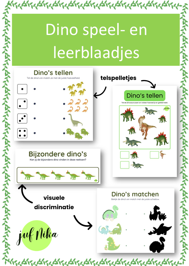 Speel- en leerblaadjes dinosaurussen
